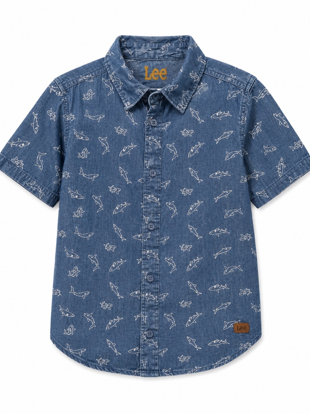 Lee button down shark shirt size small for boys